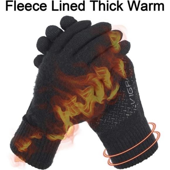 Winter Touchscreen Gloves for Men Women Black - Picture 4 of 6